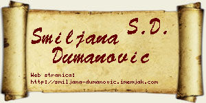 Smiljana Dumanović vizit kartica